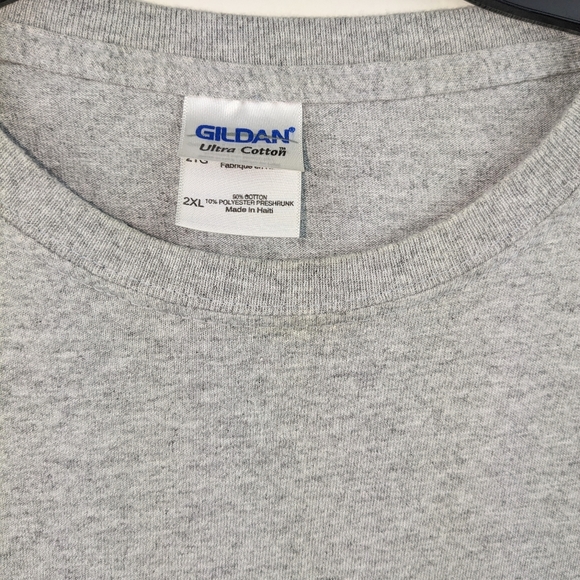 Gildan Crestliner Logo Men's T-shirt Gray 2XL - Picture 3 of 9
